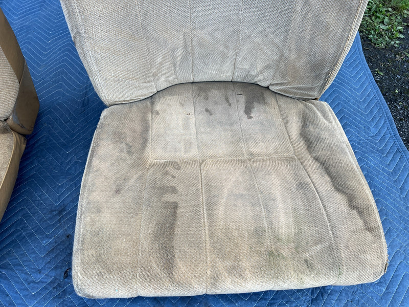 1986-1993 Volvo 240 244 Front Left & Right Tan Cloth Seat Pair OEM #4207EM