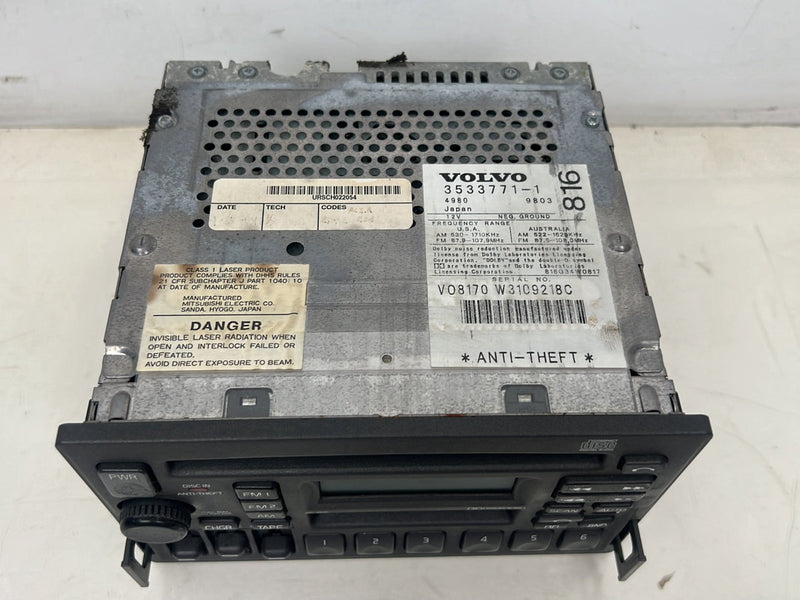 1998-2000 Volvo V70 S70 AM FM Stereo Radio CD Tape Player Head Unit OEM
