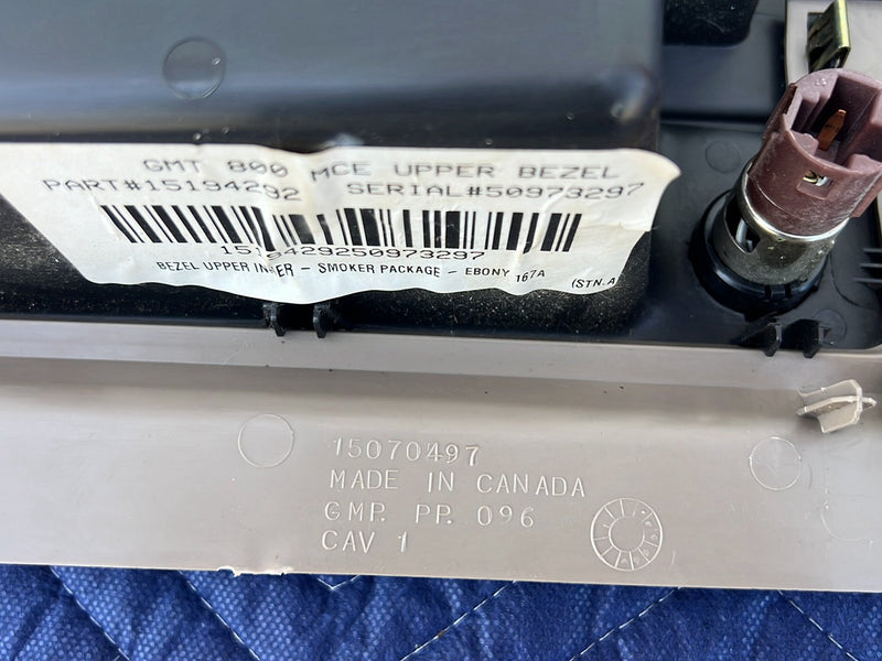 Chevrolet Silverado - Dash Storage PN: 15194292 15070497 15168085