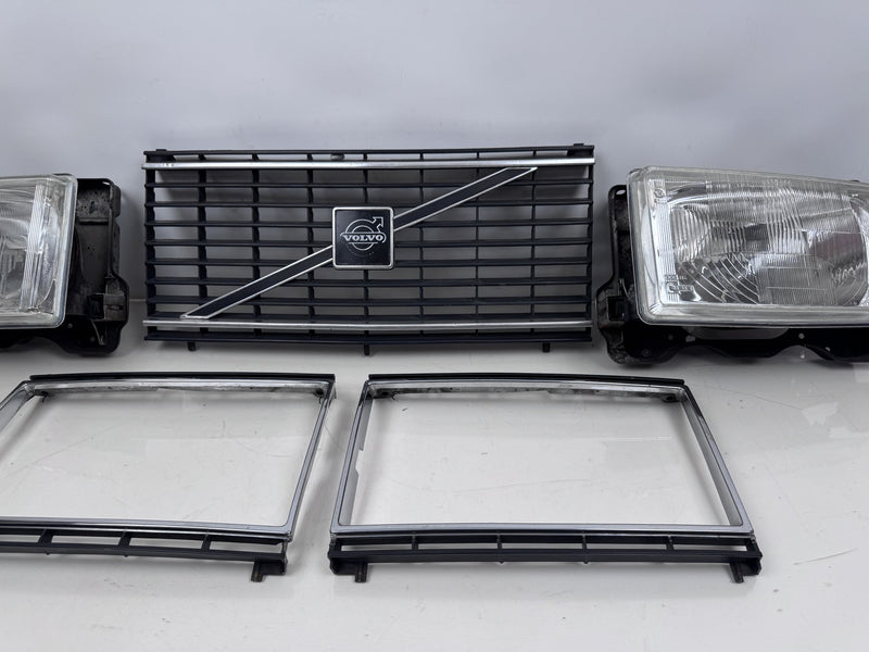 TV Screen Volvo 240 Headlights w/Flathood Eggcrate Grille