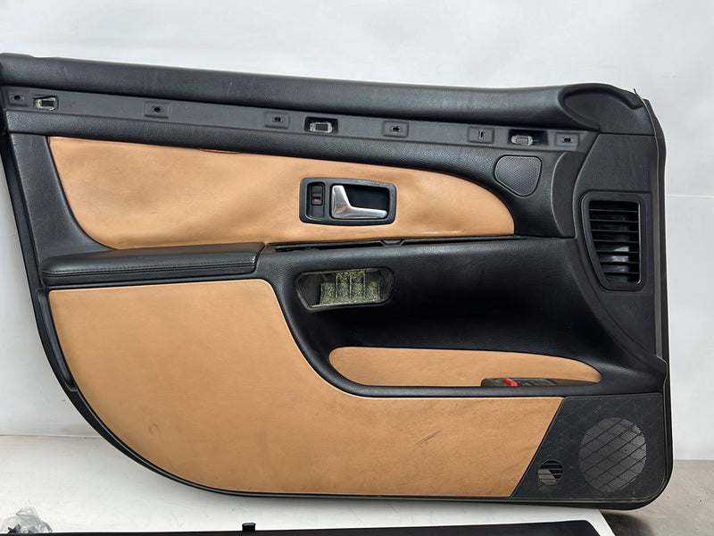 2001-2003 Audi S8 D2 A8 Door Card Trim Panel Set of 4 Black & Tan OEM #6070EM