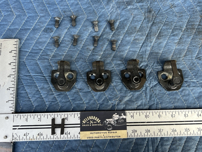 1998-2003 Jaguar XJR XJ8 X308 Door Striker Catch Plates w/Hardware OEM #4728E