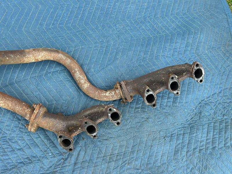 1975-1980 Volvo 244 240 Exhaust Manifold Pair &amp; Down Pipe Diesel OEM #5418EM