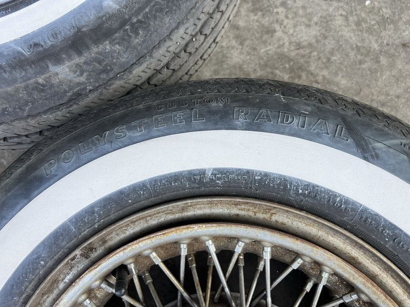 1980-1985 Cadillac Seville Set Of Rims Wheels Tires 15” Wire Spoke OEM #3314M