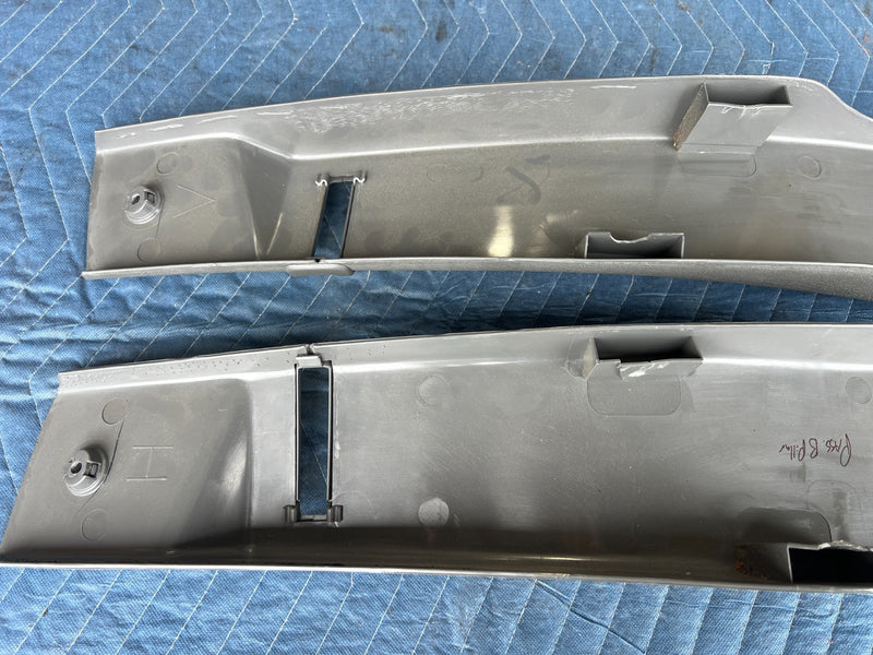 1989-1995 Volvo 740 940 Sedan Right & Left B Pillar Trim Pair Gray OEM #3672EM