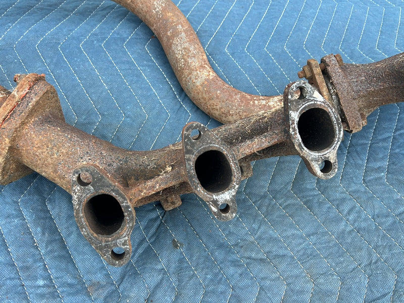 1975-1980 Volvo 244 240 Exhaust Manifold Pair &amp; Down Pipe Diesel OEM #5418EM