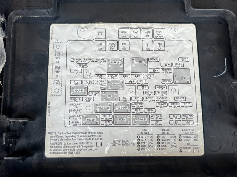 1999-2002 Chevy Silverado GM 1500 2500 Fuse Box Battery Cover Hood OEM #1747CN