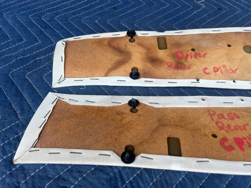 1967-1974 Volvo 140 142 Coupe Rear Right & Left C Pillar Trim White OEM #4916EM