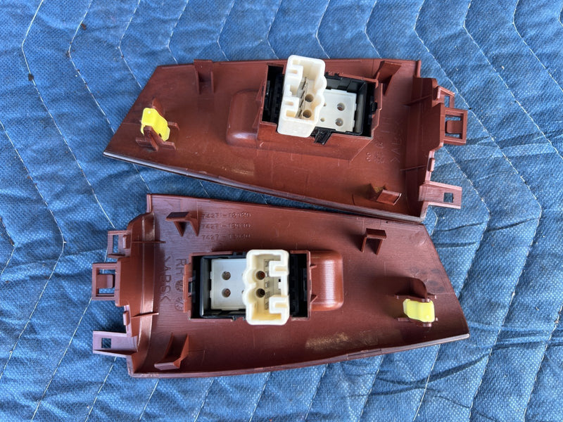 2003-2008 Toyota Corolla Rear RH & LH Door Window Switch Wood Pair OEM #3339EM