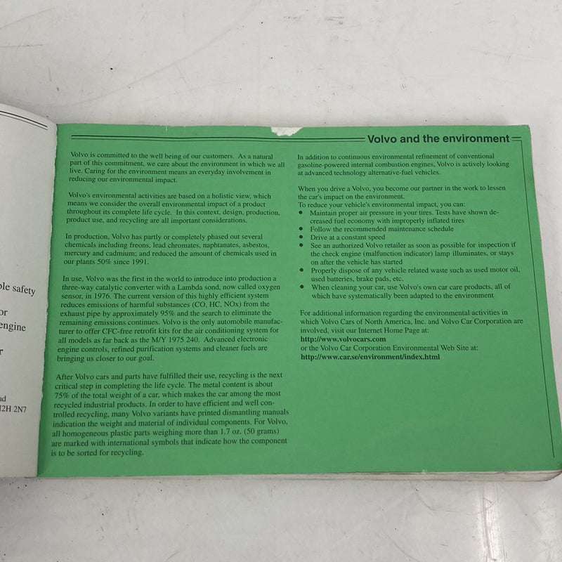 1998-2000 Volvo V70 Owners Manual Book Booklet OEM #5171M