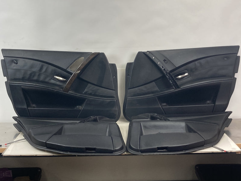 2003-2007 BMW 545i E60 Door Card Set of 4 Black Left Right OEM #4959M