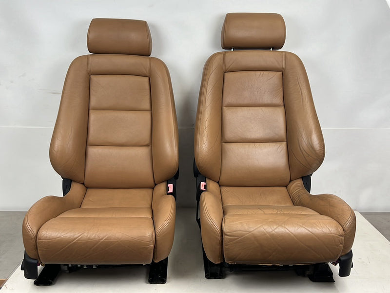 1996-2003 Audi S8 D2 A8 Front & Rear Recaro Caramel Leather Power Seat Set OEM #6384EM