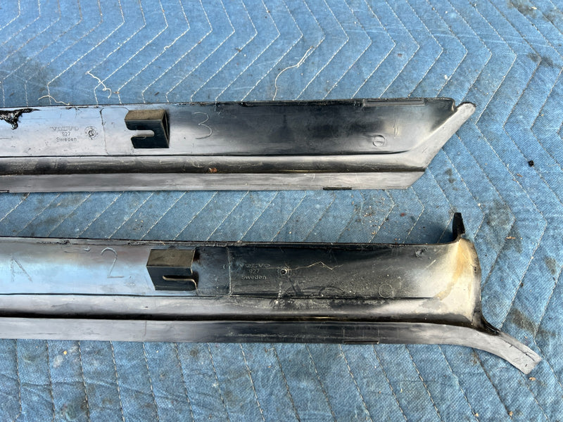 1986-1993 Volvo 240 244 245 Left & Right A Pillar Trim Black Pair OEM #4382EM