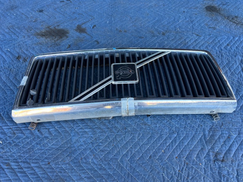 1986-1993 Volvo 240 244 245 Front Grille Trim Hood Chrome OEM #4373EM