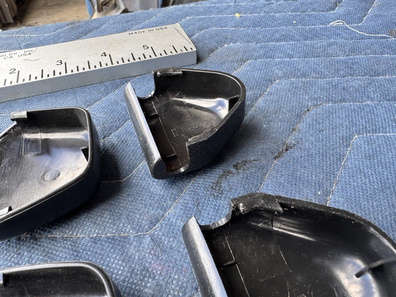 1986-1993 Volvo 240 244 245 Front Seat Belt Anchor Trim Covers Black OEM #4933E