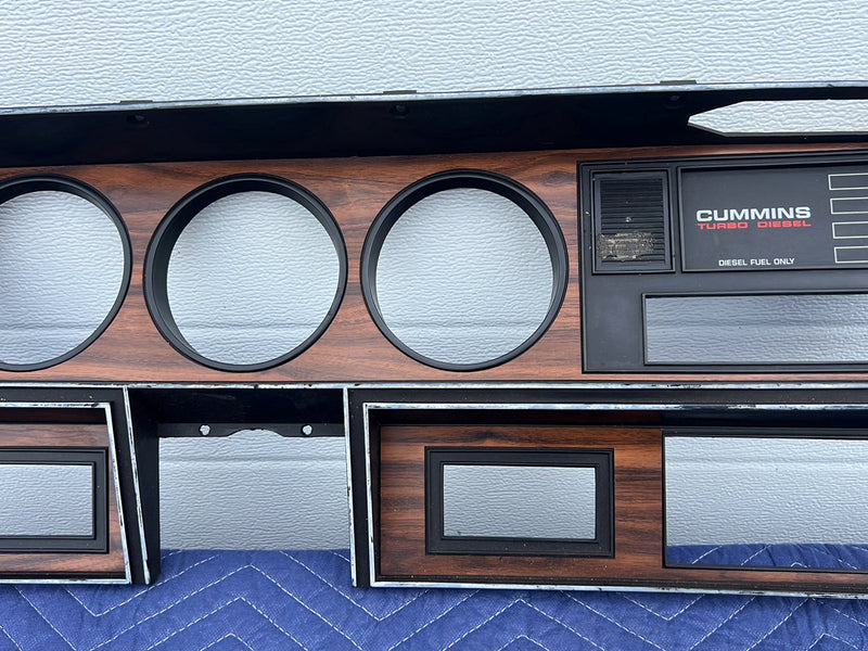 1981-1993 Dodge Ram D150 D250 Dash Gauge Cluster Trim Wood Grain OEM #5156EM