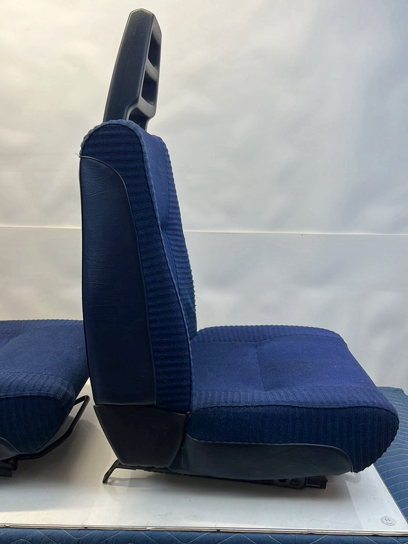 1975-1980 Volvo 244 240 Front Left & Right Seat Blue Cloth Pair OEM #5302EM