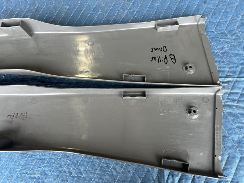 1989-1995 Volvo 740 940 Sedan Right & Left B Pillar Trim Pair Gray OEM #3672EM