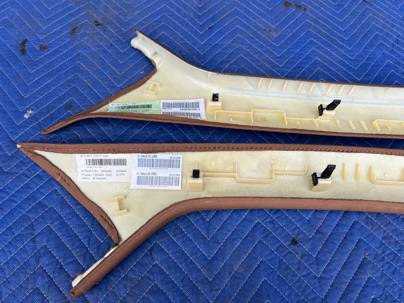 2005-2011 Audi A6 Right & Left A Pillar Trim Pair Amaretto 4F0867233F OE #3403EM