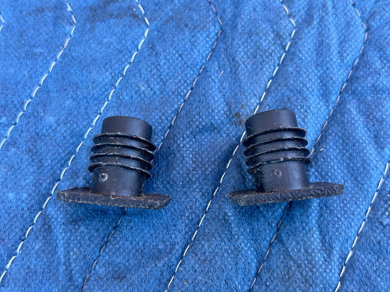1986-1993 Volvo 240 244 Sedan Retaining Waffle Button Clip Black Pair OE #4316EM