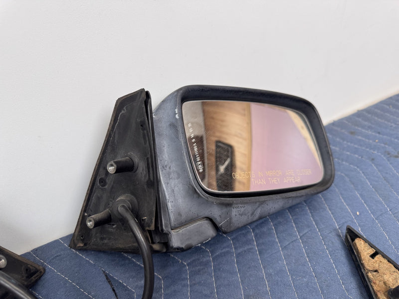 1986-1993 Volvo 245 240 244 Power Door Mirror Pair w/ Trim & Harness OEM #6511EM