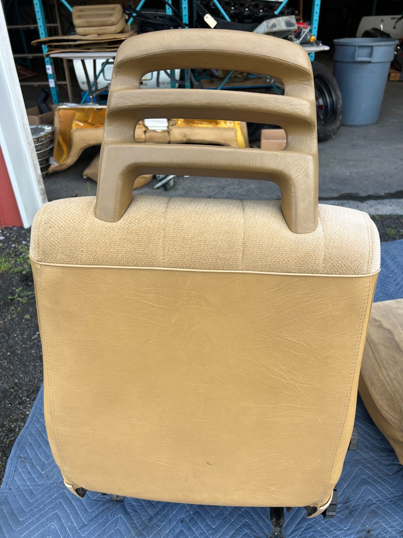 1986-1993 Volvo 240 244 Front Left & Right Tan Cloth Seat Pair OEM #4207EM