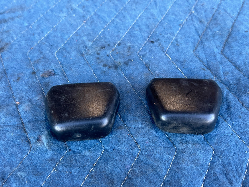 1986-1993 Volvo 240 244 245 Seat Belt Anchor Trim Cover Pair Black OEM #4397EM