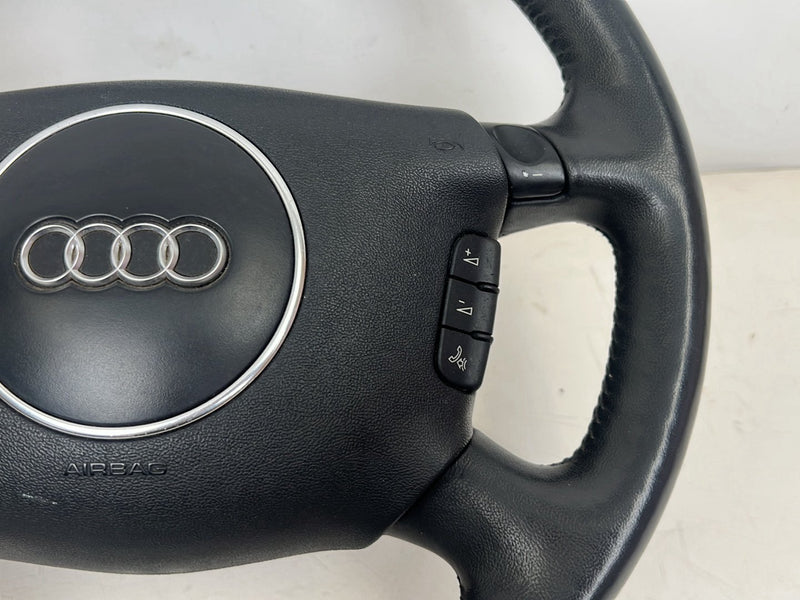 1996-2003 Audi S8 D2 A8 Black Leather Steering Wheel w/ Paddle Shift OEM #6439EM