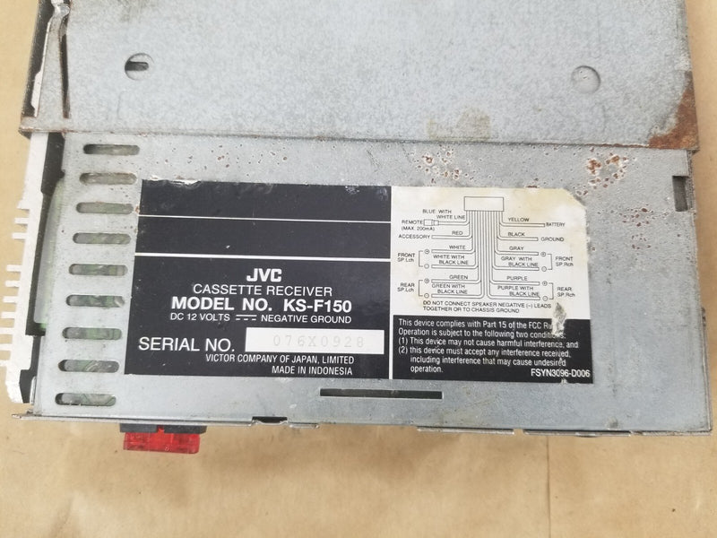 1984-93 BMW E30 318i 325i Radio Stereo JVC KS-F150 Cassette Head Unit OEM #CN568