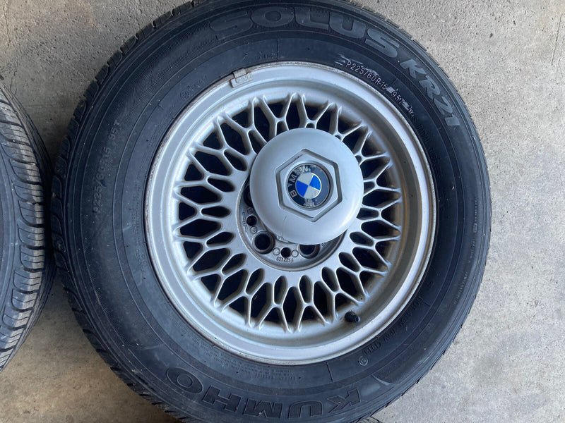 1986-1994 BMW 7 Series E32 BBS Wheels Rims & Tires 1182129 7Jx15 H2 OEM #969M