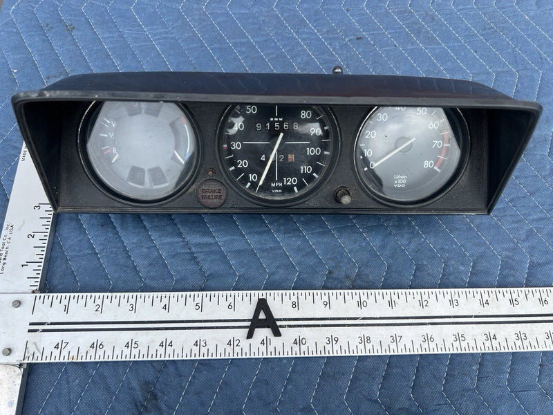 1966-1976 BMW 2002 E10 Tii Gauge Instrument Cluster 91k Speedometer OEM #3849M