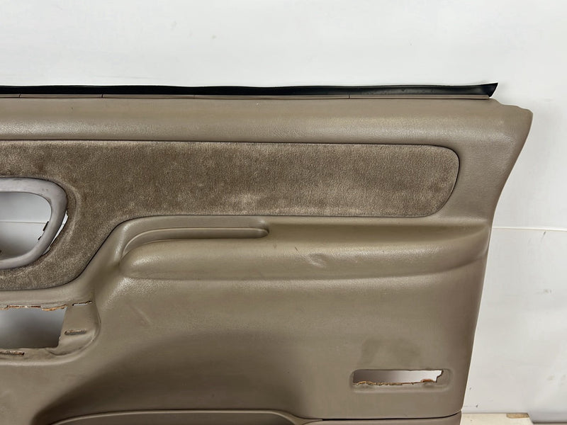 1995-1998 Chevrolet GMC C/K Left & Right Door Card Trim Panel Pair Tan OEM