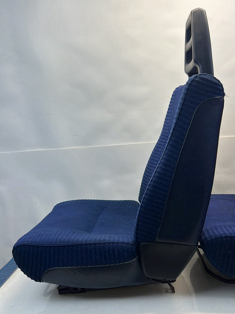 1975-1980 Volvo 244 240 Front Left & Right Seat Blue Cloth Pair OEM #5302EM