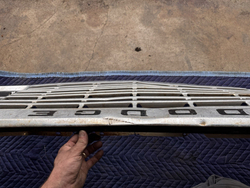 1977-1978 Dodge Truck Tin Front Grille D150 Pickup Aluminum Trim OEM #4770E