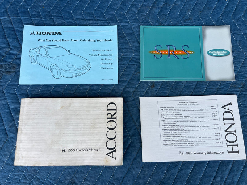 1998-2002 Honda Accord User Owners Operators Manual Driver Literature  #1954CN