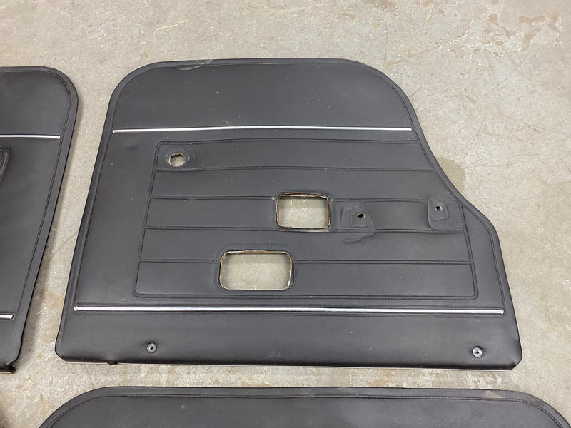 1969-1974 Volvo 144 145 Black Door Card Set of 4 Late Model Trim OEM #2473EJ