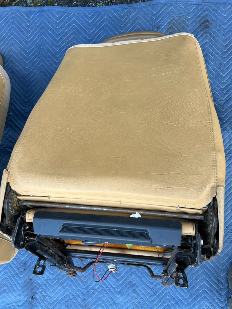 1986-1993 Volvo 240 244 Front Left & Right Tan Cloth Seat Pair OEM #4207EM
