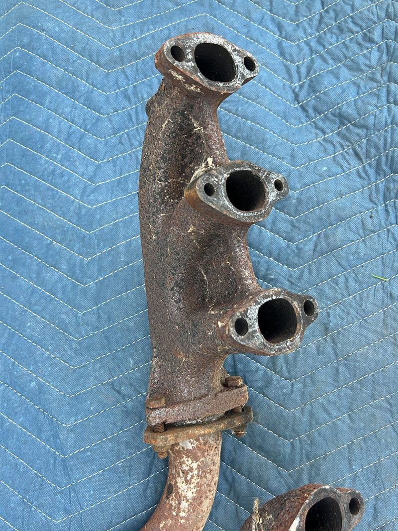 1975-1980 Volvo 244 240 Exhaust Manifold Pair &amp; Down Pipe Diesel OEM #5418EM