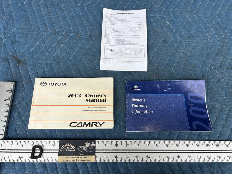 2003 Toyota Camry Owner's User Manual Pamphlet Guide OEM #5006EM