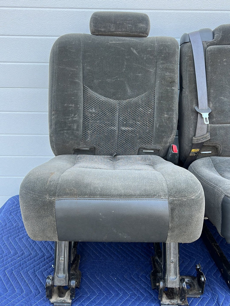 2003-2007 Chevy Silverado GMC Sierra Split Bench Rear Seat Gray Cloth OE #5509EM