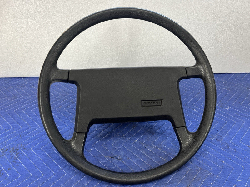 1975-1985 Volvo 240 242 244 245 Steering Wheel & Horn Button Black OEM #3847E