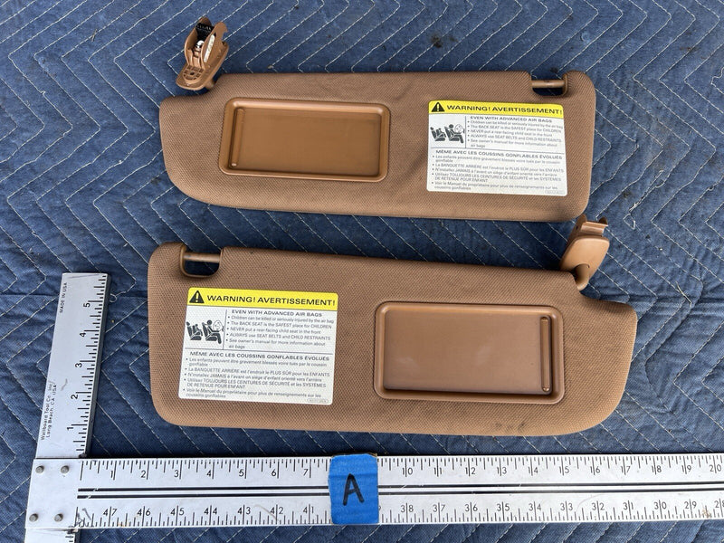 2005-2011 Audi A6 Sun Visor Shade Pair Tan Left & Right Sunvisor OEM #1ZJ