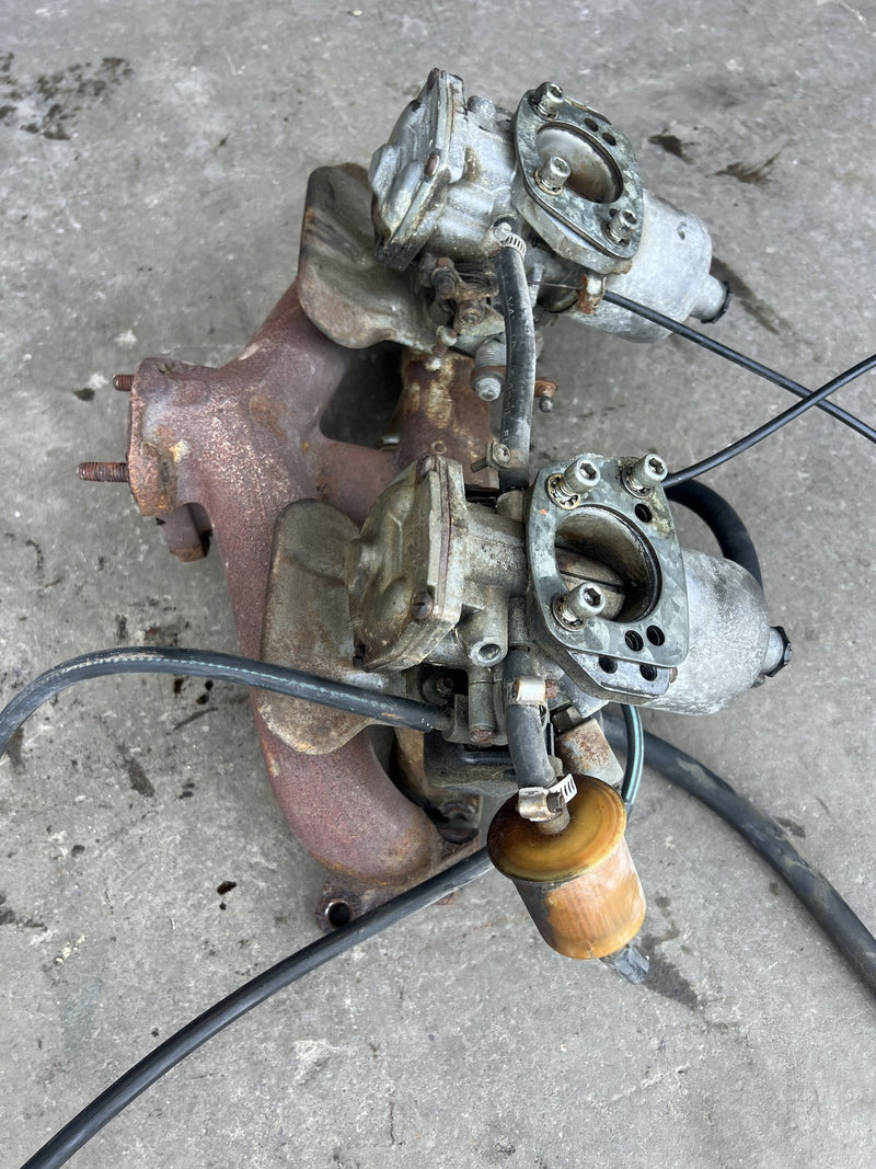 1967-1974 Volvo 140 142 Intake Manifold & SU Carburetor Co. Pair OEM #4962EM