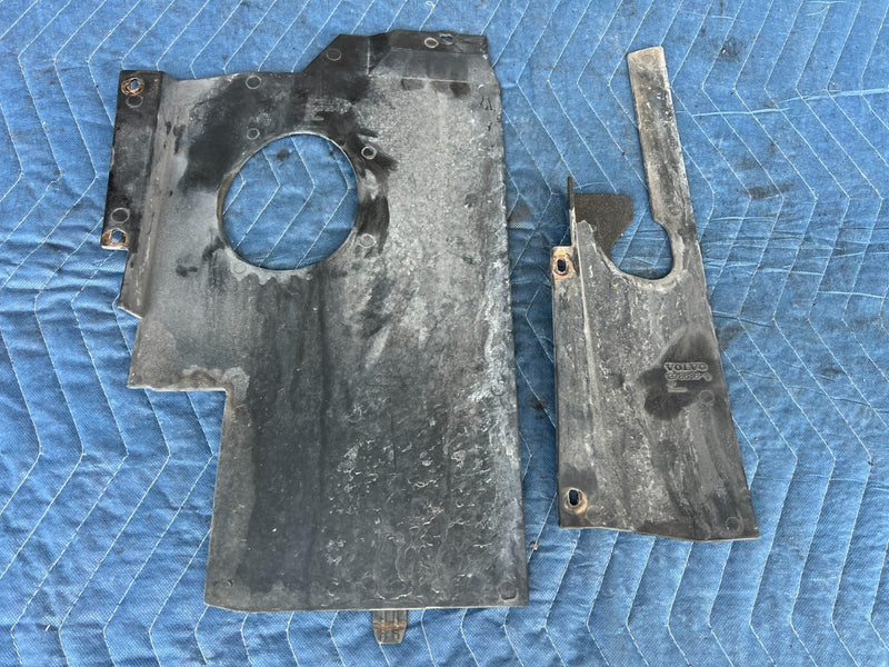 1989-1995 Volvo 740 940 Sedan Air Baffle Cover Trim Fairing Pair OEM #3726EM