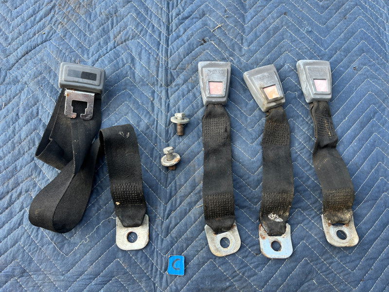 1967-1974 Volvo 140 142 Coupe Rear Seat Belt Buckle Set of 3 OEM #4883EM