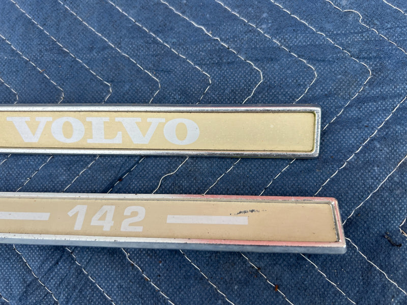 1967-1974 Volvo 140 142 Coupe Exterior Rear Trunk Emblem Badge Set OEM #4871EM
