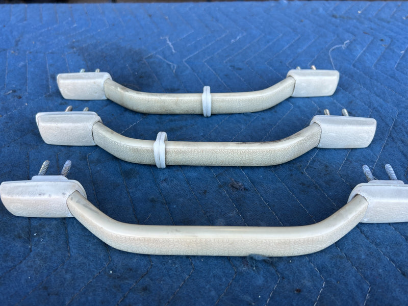 1986-1993 Volvo 240 244 Sedan Overhead Grab Handle Set of 3 White OEM #4353EM