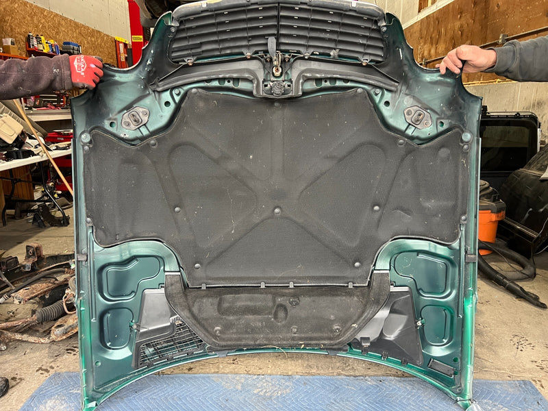1998-2003 Mercedes W210 E320 Hood Panel Engine Bonnet w/ Grille Green OE #4741EM