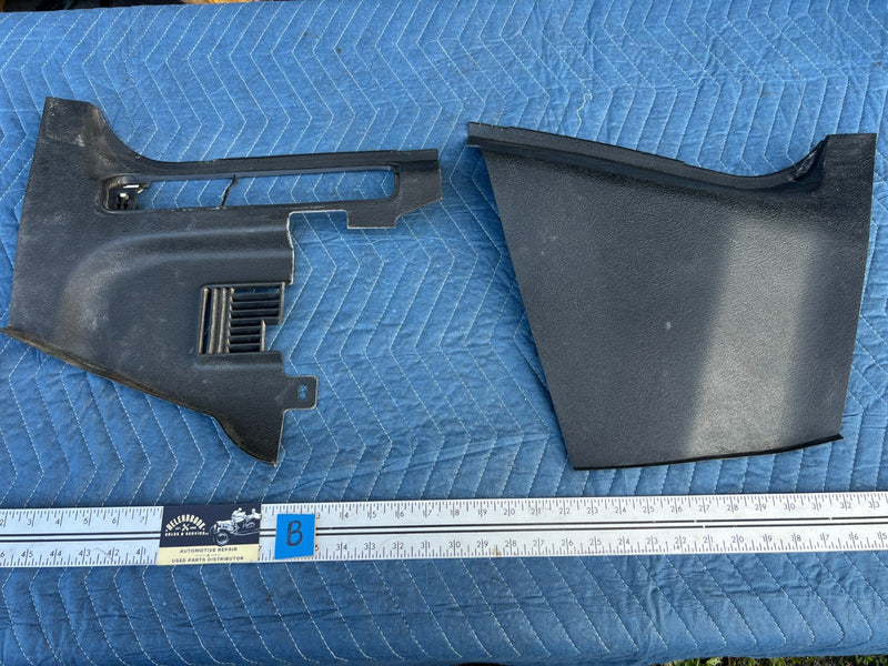1986-1993 Volvo 240 244 Outer Dash Right & Left Kick Panel Trim Black OE #4184EM