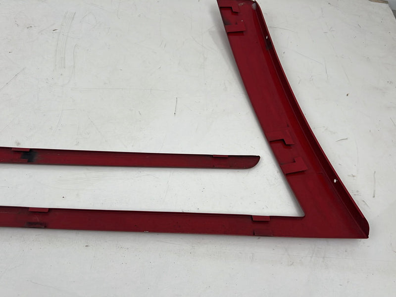 1993-1997 Volvo 850 Wagon Exterior Rear Side Window Trim Pair Red OEM